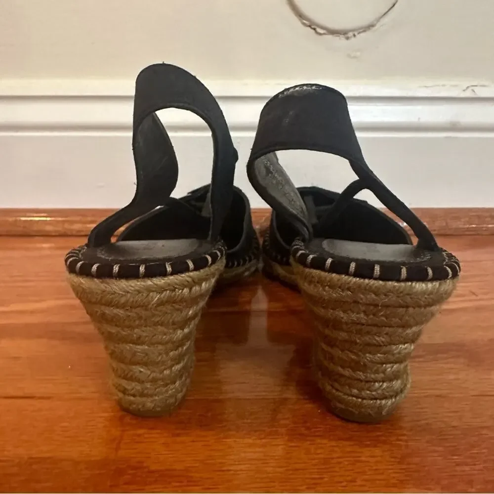 Liz Claiborne Black wedge espadrilles sz 8.5 Closed Toe Wedge Heel Espadrilles